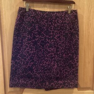 Banana Republic Purple Animal Print Pencil Skirt